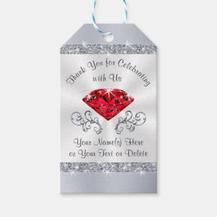 Ruby Wedding Anniversary Favours or Any Occasion Gift Tags