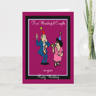 RUBY WEDDING ANNIVERSARY GREETING CARD