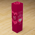Ruby wedding anniversary heart photo wine box<br><div class="desc">40th Ruby Anniversary gift wine or spirits box. Beautiful rubies in hearts on red with photo stone effect template Ruby Wedding Anniversary wine box packaging. Customize with your own recipients name or relatives details and photo. The 40th Anniversary year is traditionally associated with ruby. Currently reads Congratulations Melanie & Richard...</div>
