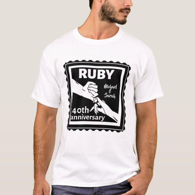 Ruby wedding anniversary holding hands 40th T-Shirt (Front)