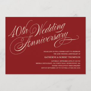 Ruby Wedding Anniversary Invitations