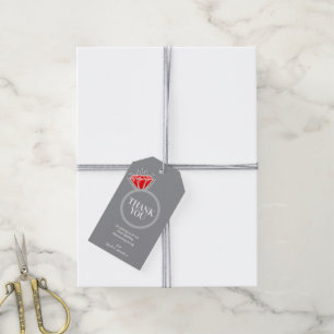 Ruby wedding anniversary party ring thank you gift tags