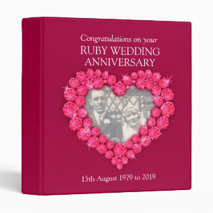 Ruby wedding anniversary red photo folder binder