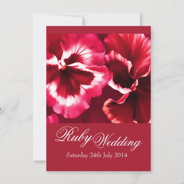 Ruby Wedding Party Invite 40th (Front)