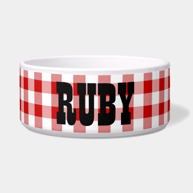 Ruby's Diner Dog's Name Red & White Checks (Front)