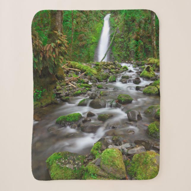 Ruckel Creek Falls, Columbia River Gorge Oregon Sherpa Blanket (Front)