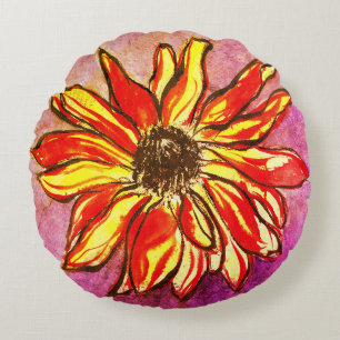 *'Rudbeckia Ablaze' Round Pillow