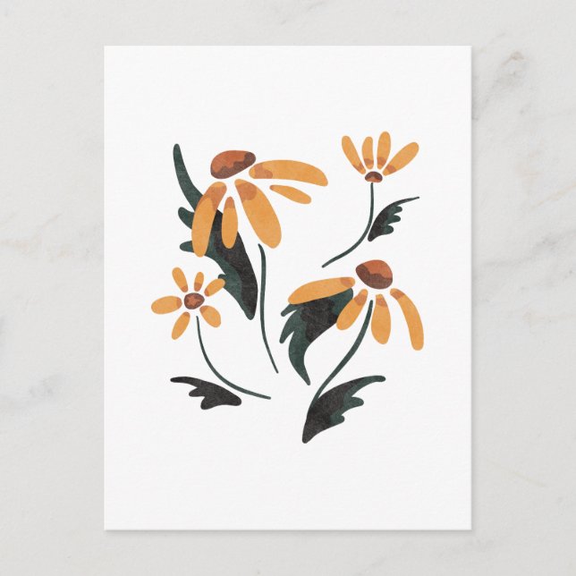 Rudbeckia Hirta Black-Eyed Susan Aesthetic Flowers Holiday Postcard (Front)