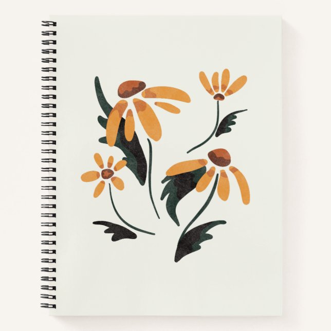 Rudbeckia Hirta Black-Eyed Susan Aesthetic Flowers Notebook (Front)