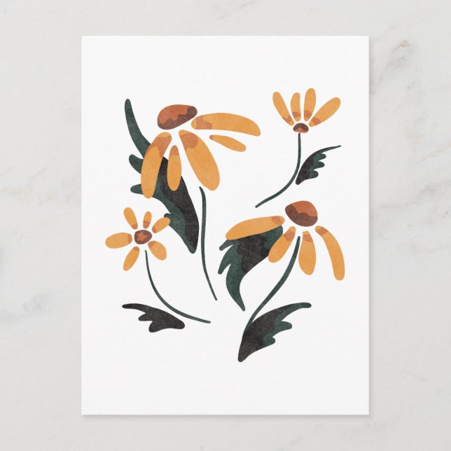 Rudbeckia Hirta Black-Eyed Susan Aesthetic Flowers Postcard (Front)
