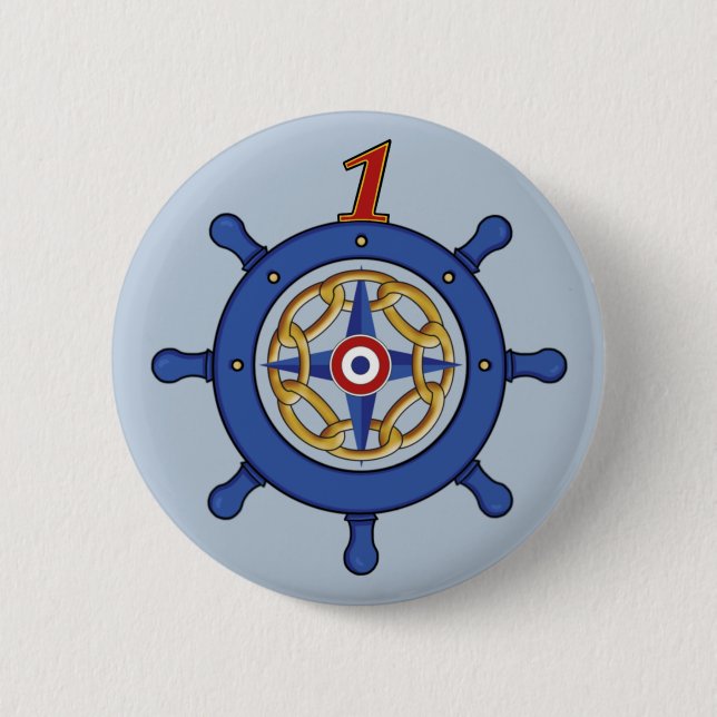 Rudder Logo Badge 2 Inch Round Button (Front)