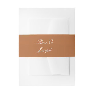 Ruddy Brown Old Money Wedding Belly Band Invitation Belly Band