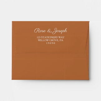 Ruddy Brown Old Money Wedding Envelope