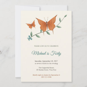 Ruddy Daggerwing 40th Birthday Invitation