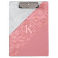Ruddy Pink Batik And Grey Watercolor Letter