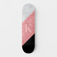 Ruddy Pink Batik And Grey Watercolor Letter