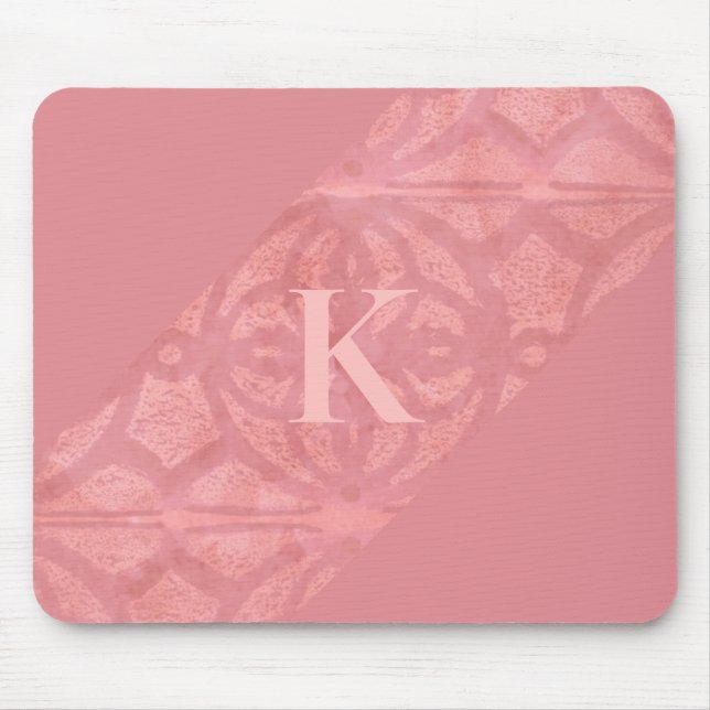 Ruddy Pink Batik Letter Mouse Pad (Front)