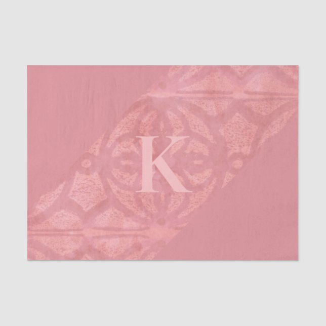 Ruddy Pink Batik Letter Tissue Paper (Front)