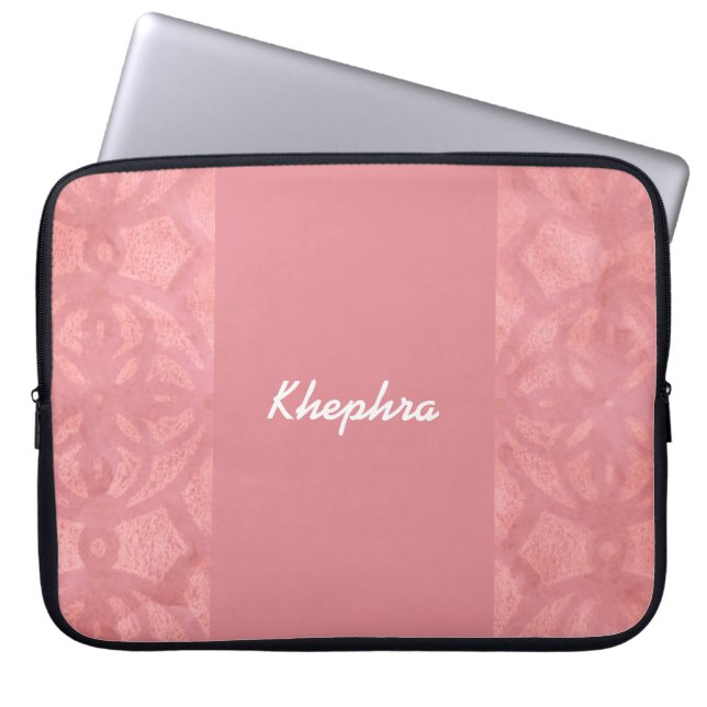 Ruddy Pink Batik Name Laptop Sleeve (Front)