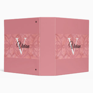 Ruddy Pink Batik Name Monogrammed Binder