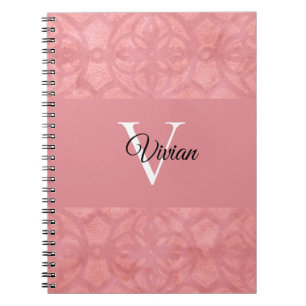 Ruddy Pink Batik Name Monogrammed Notebook