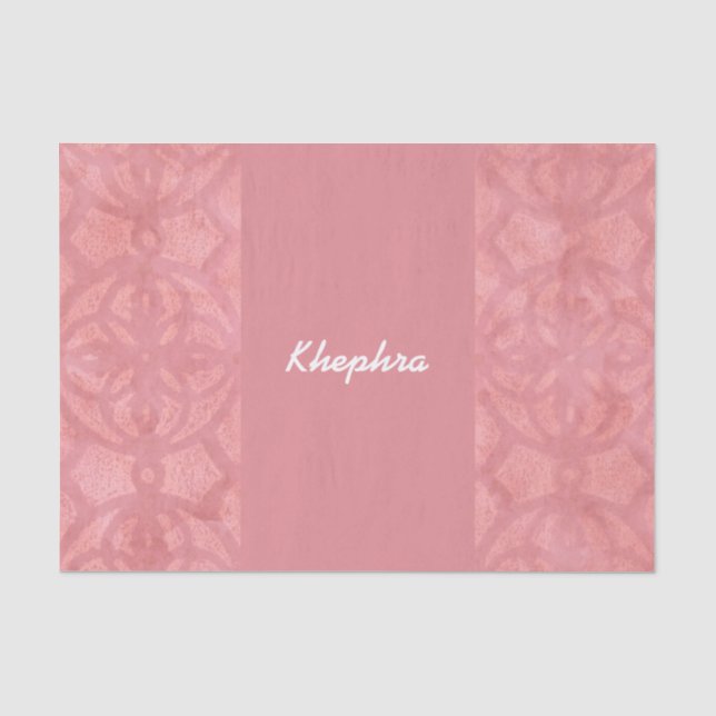 Ruddy Pink Batik Name Tissue Paper (Front)