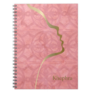 Ruddy Pink Black And Gold Face Notebook