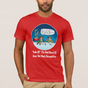 Rude Alf The Red Nosed Elf Funny Cartoon T-Shirt