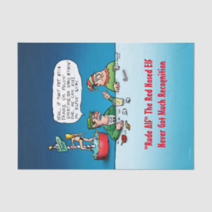Rude Alf The Red Nosed Elf Funny Xmas Tissue Paper