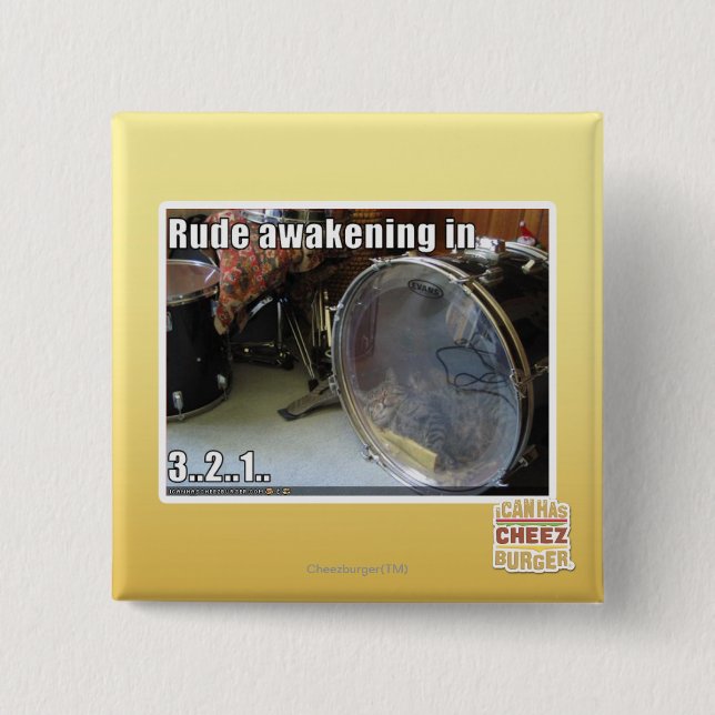 Rude awakening in 2 inch square button (Front)