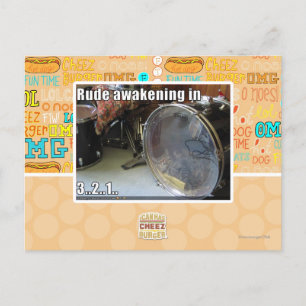 Rude awakening in postcard