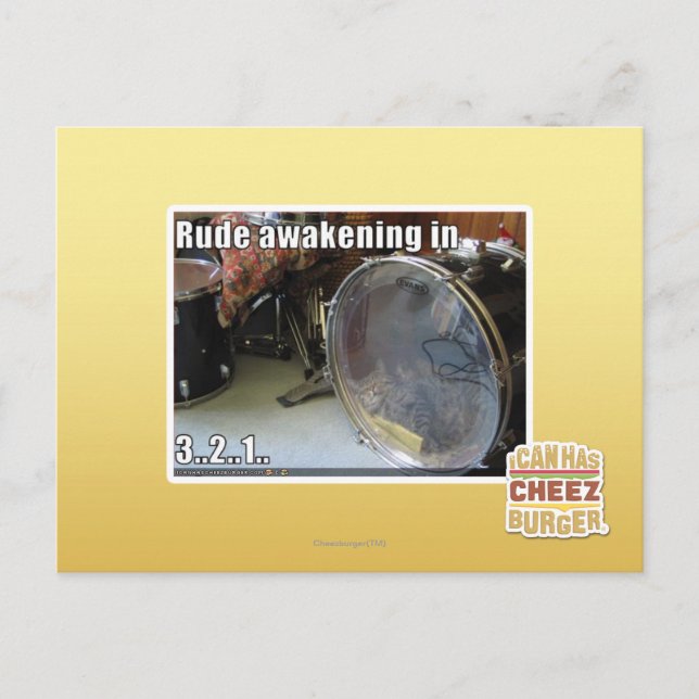 Rude awakening in postcard (Front)