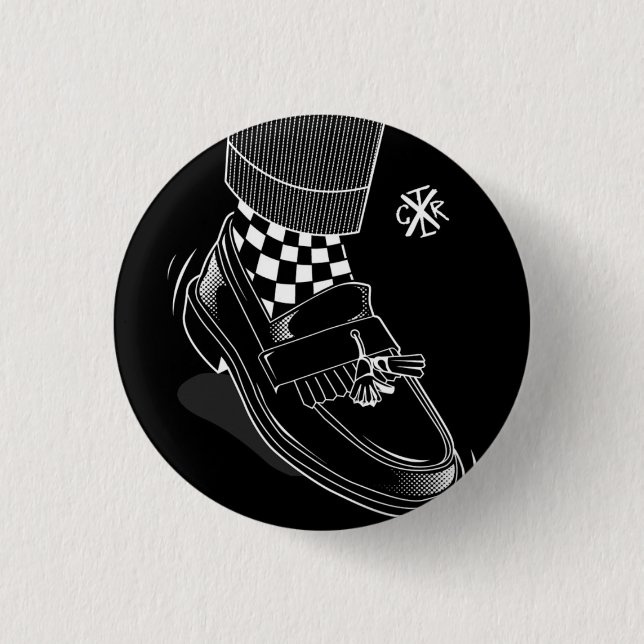 Rude boy 1 inch round button (Front)