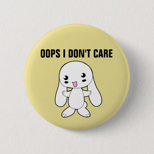 RUDE BUNNY, OOPS I DON'T CARE BUTTONS (Front)