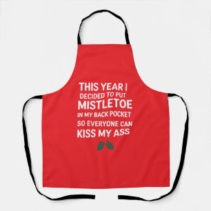 Rude Christmas Funny Noel Hilarious Christmas Tree Apron