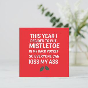 Rude Christmas Funny Noel Hilarious Christmas Tree Holiday Card