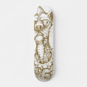 Rude Dog design on wood Skateboard