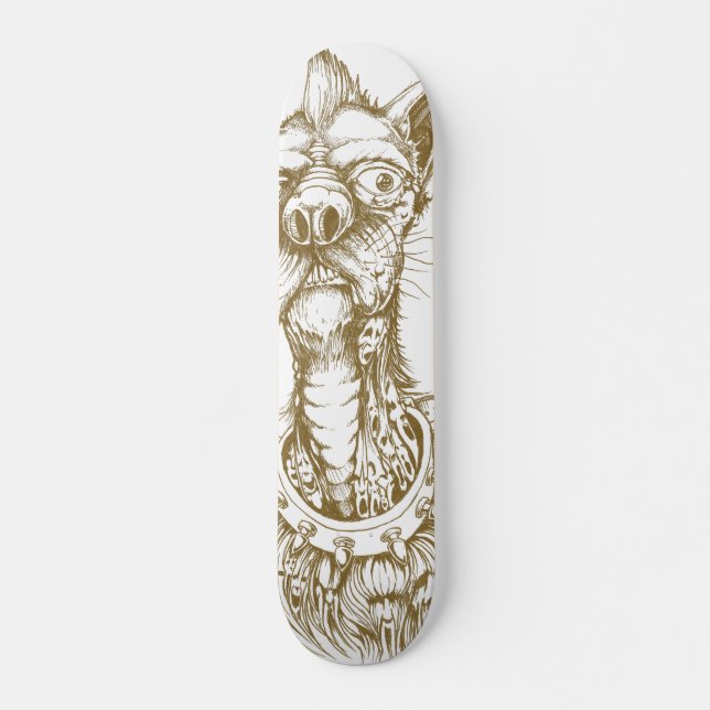 Rude Dog design on wood Skateboard (Front)