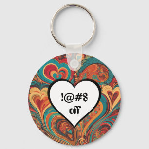 Rude Funny Heart Design !@#$ Keychain