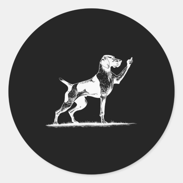 Rude Inter Dog Hole German Shorthaired Inter Dog  Classic Round Sticker (Front)