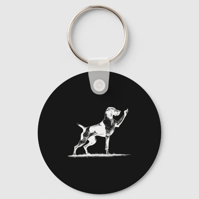 Rude Inter Dog Hole German Shorthaired Inter Dog  Keychain (Front)