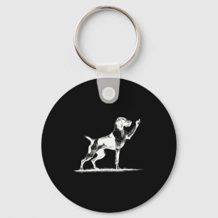 Rude Inter Dog Hole German Shorthaired Inter Dog  Keychain