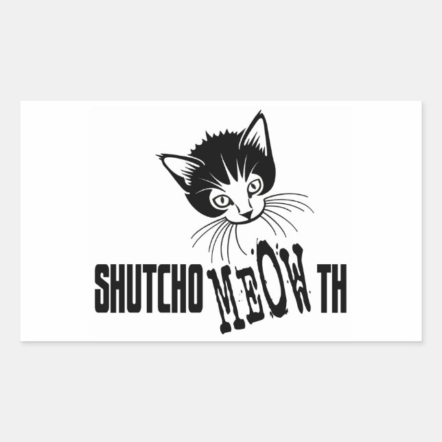 Rude Kitty - Shut Your Mouth Sticker (Front)