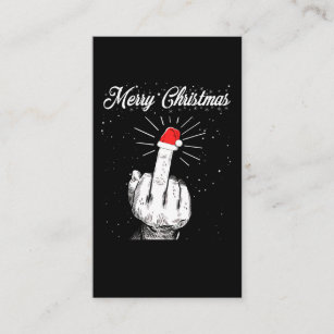 Rude Merry Christmas Middle Finger Xmas Ugly Business Card
