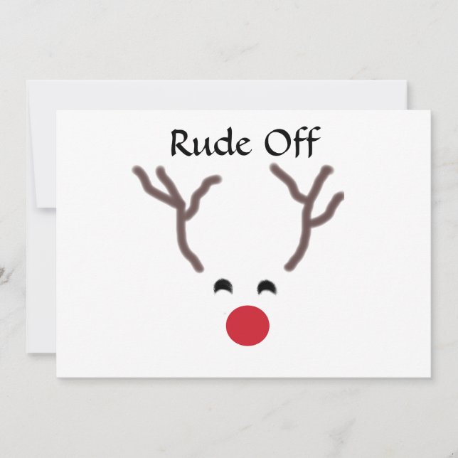 Rude off reindeer invitations (Front)