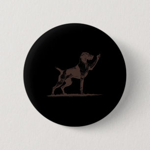 Rude Pointer Dog Hole German Shorthaired Pointer D 2 Inch Round Button