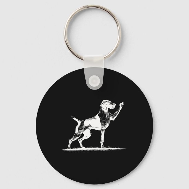 Rude Pointer Dog Hole German Shorthaired Pointer D Keychain (Front)