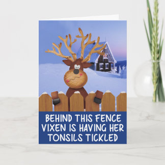 Rude reindeer Christmas Holiday Card