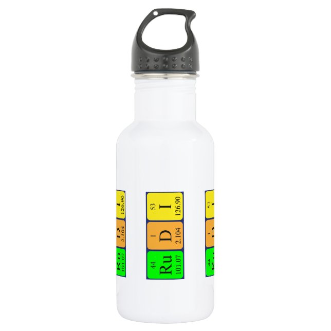 Rudi periodic table name water bottle (Front)