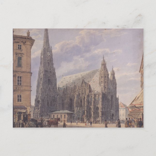 Rudolf Alt- The St. Stephen's Cathedral in Vienna Postcard (Front)